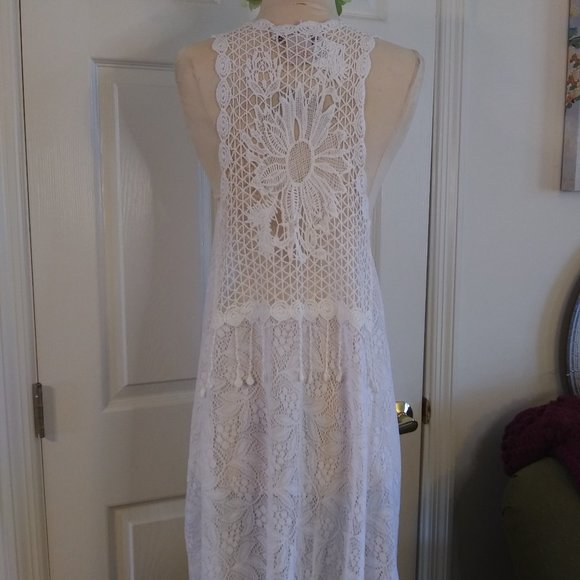 Flying Tomato | All Lace White Vest | S | New - Picture 2 of 14